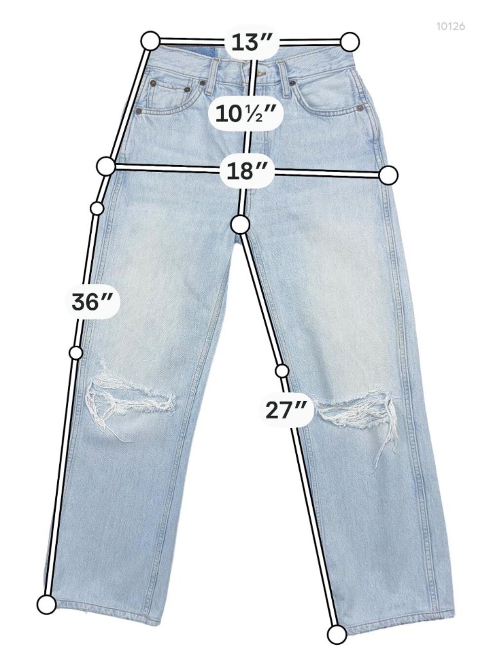 RE/DONE High Rise Loose Straight Jeans 24 Bleach Destroy 188-3WHRL - Picture 3 of 15